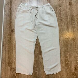 Cubavera Women’s Linen Blend Tan Wide Leg Pants Size XL